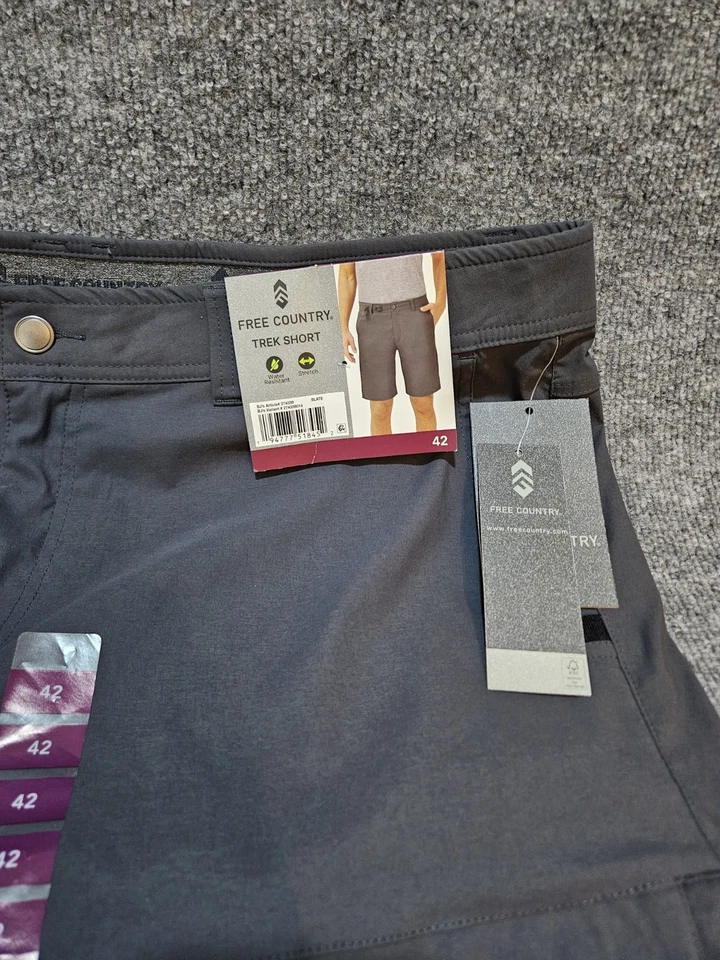 Pantalones Cortos Carga Free Country Trek Para Hombre 42 Gris Resistente al Agua Nuevos Con Etiquetas Nuevos Con Etiquetas Foto 2 de 4