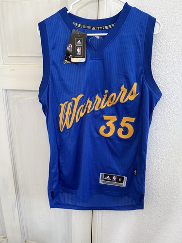 adidas NBA Golden State Warriors Kevin Durant #35 Jersey Blue/Gold Men's S