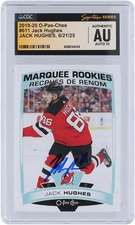 Jack Hughes Devils Signed 2019-20 O-Pee-Chee Marquee Rookies #611 CGC 10 Card