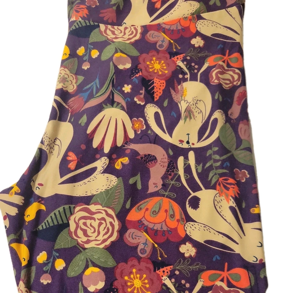 Leggings Lularoe raros - Nuevos sin etiquetas - Conejitos florales  Foto 3 de 4