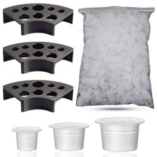 303Pcs Tattoo Ink Caps Kit - Emalla 3Pcs Black Tattoo Ink Cups Holder with 300Pc