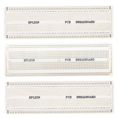 EPLZON PCB Breadboard 3 Stück 6,8'' x 2,05'' Prototyp lötbare Platine - weiß