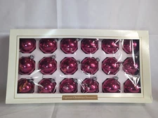 Vintage Lot Of 18 Rauch Pink Glass Christmas Ornaments 2.25" 100A