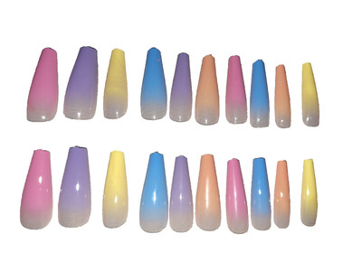 Long Coffin Fake Nails