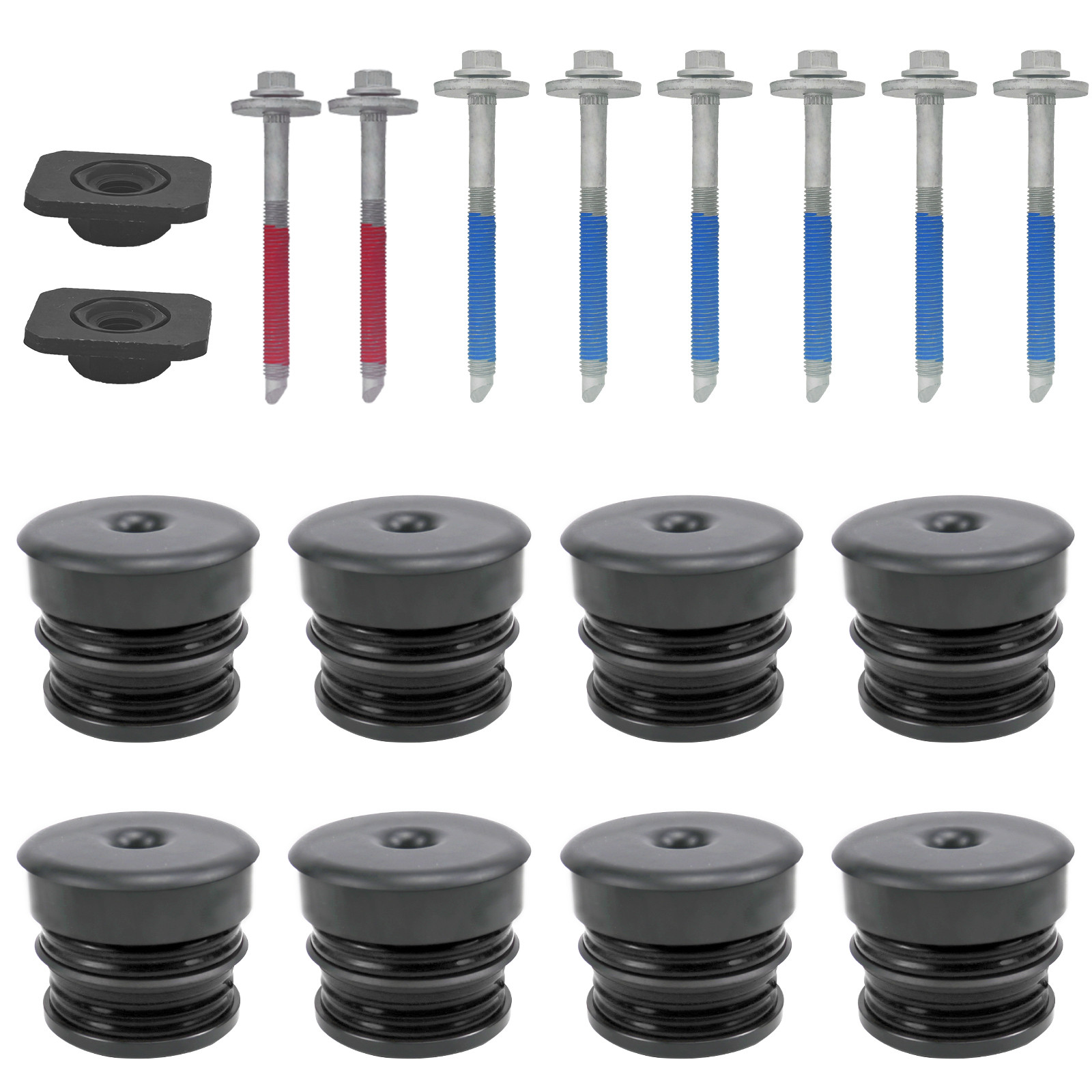 Silicone body mount bushings & 13848 bolt kit for 08-16 Ford F250/350 Super Duty