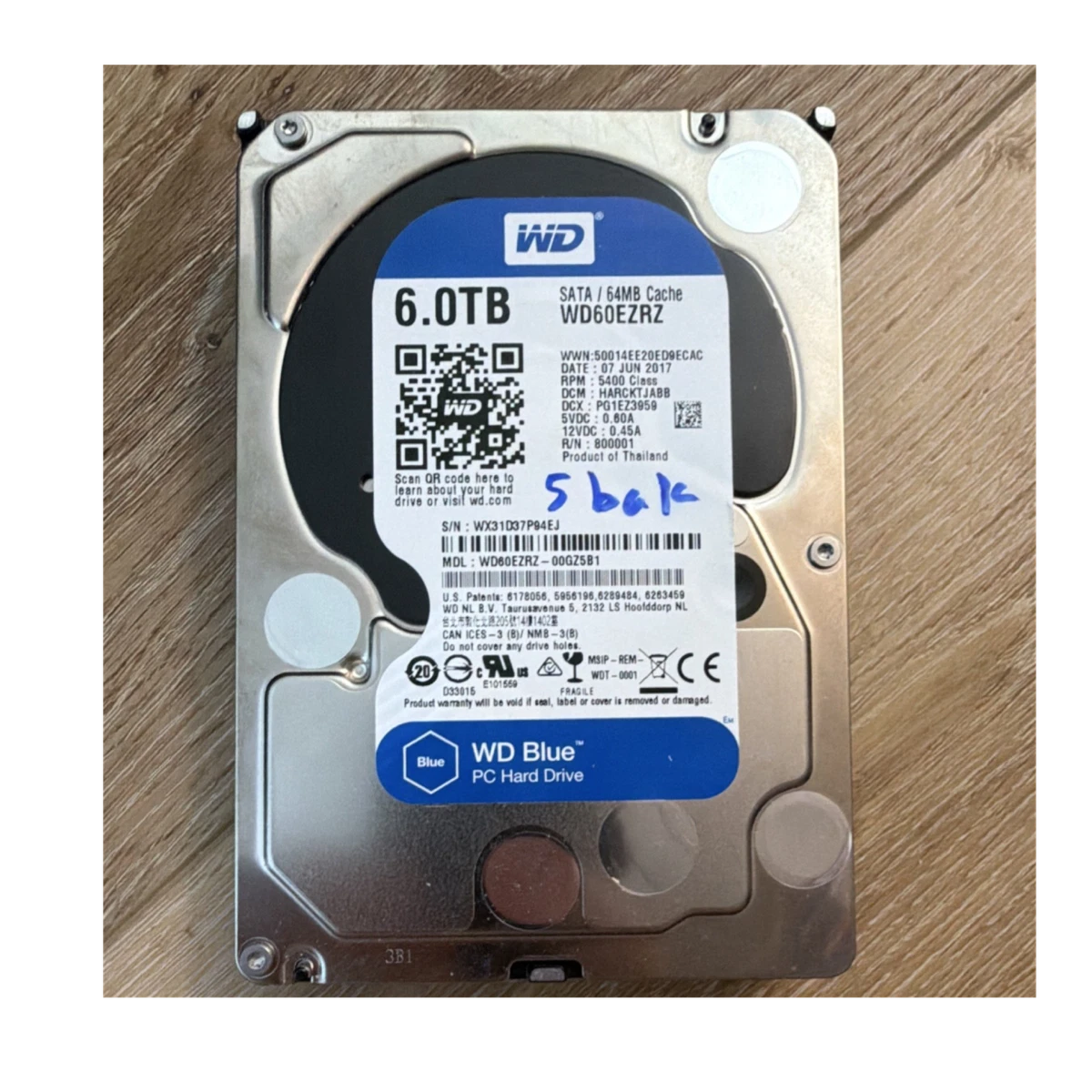 Western Digital Computer 5400 RPM Rotation Speed 6 TB Storage