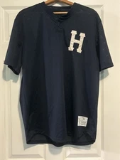 HUF USA Mesh Jersey Shirt Navy Blue Short Sleeve “H” Logo Size XL Streetwear