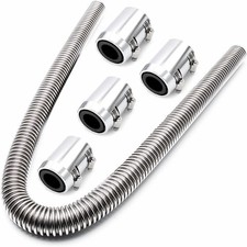 48 Stainless Steel Radiator Flexible Coolant Water Hose W Caps Kit Universal