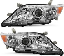 Headlight Assembly for Camry 2010-2011 Chrome Housing Amber Reflector