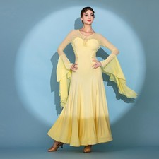 Latin Ballroom Dance Dress Modern Salsa Waltz Standard Long Dress C116 2 Colors