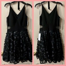 Xscape Women's Applique Mesh Fit & Flare Dress, New Years Eve, Prom Dress