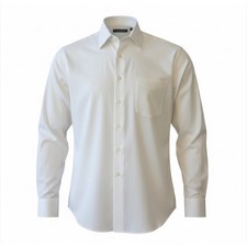 Geoffrey Beene Mens White Cotton Dress Shirt Easy Care Stain 16.5 34/35 Large