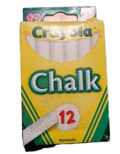 Crayola White CHALK 12 Count Non-Toxic Classroom NEW