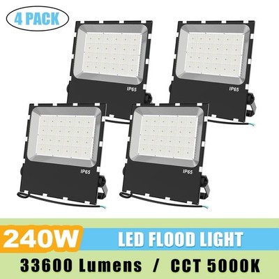 4Pack LED Stadium Flood Light 1200W Equivalent 33600LM 240W Parking lot Lighting