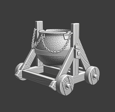 #ad Northern Crusades Miniature Medieval Boiling Oil Cauldron Castle Siege Defenders $9.49