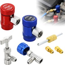 Car Ac R1234yf Quick Coupler Adapter Set With Self-sealing Puncture Can Tap Car Ac R1234yf Quick Coupler Adapter Set With Self-sealing Puncture Can Tap