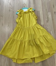 Ulla Johnson Tamsin Ruffled Chartreuse Dress Size 4