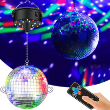 10RPM Disco Ball with Motor and 6Inch Mirror Ball Plug/Battery Operated Disco