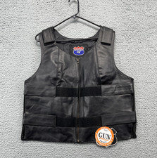 Highway Leather Vest Womens Large Concealed Carry Gun Pocket Motorcycle Biker