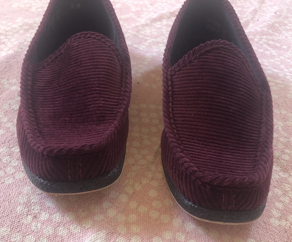 Mocasín sin cordones FoamTreads para hombre 8M de pana borgoña para abuelo Foto 2 de 4