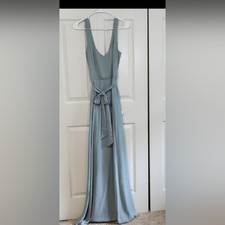 Show Me Your MuMu Jenn Maxi Dress Size LG Silver Sage Crisp Bridesmaid Wedding