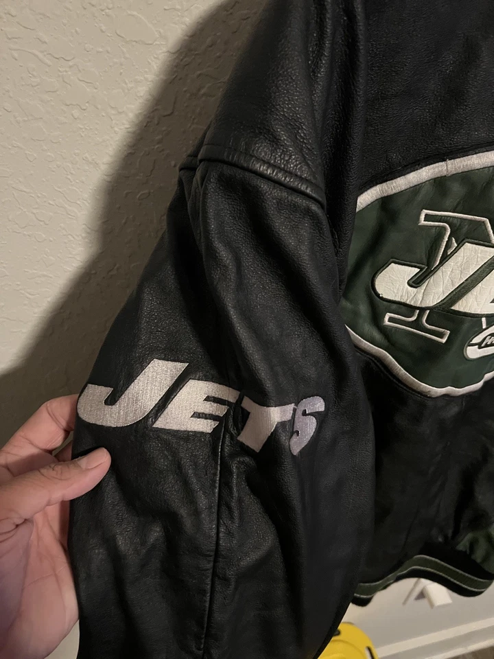 CHAQUETA BOMBER DE CUERO G-3 de los New York Jets de la NFL Carl Banks TALLA XXL  Foto 2 de 4