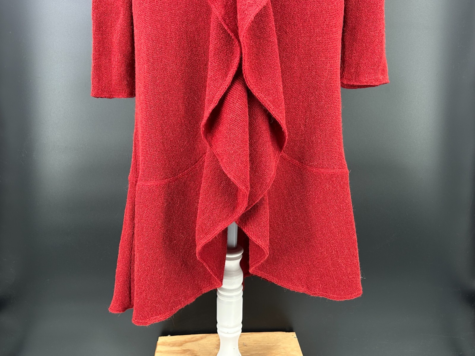 Beyond Threads Alpaca Wool Open Front Ruffle Dust… - image 22