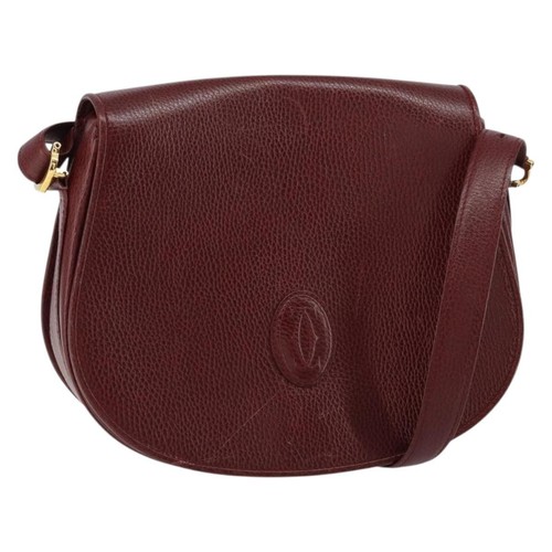 Cartier Must De Cartier Leather Burgundy Shoulder Bag