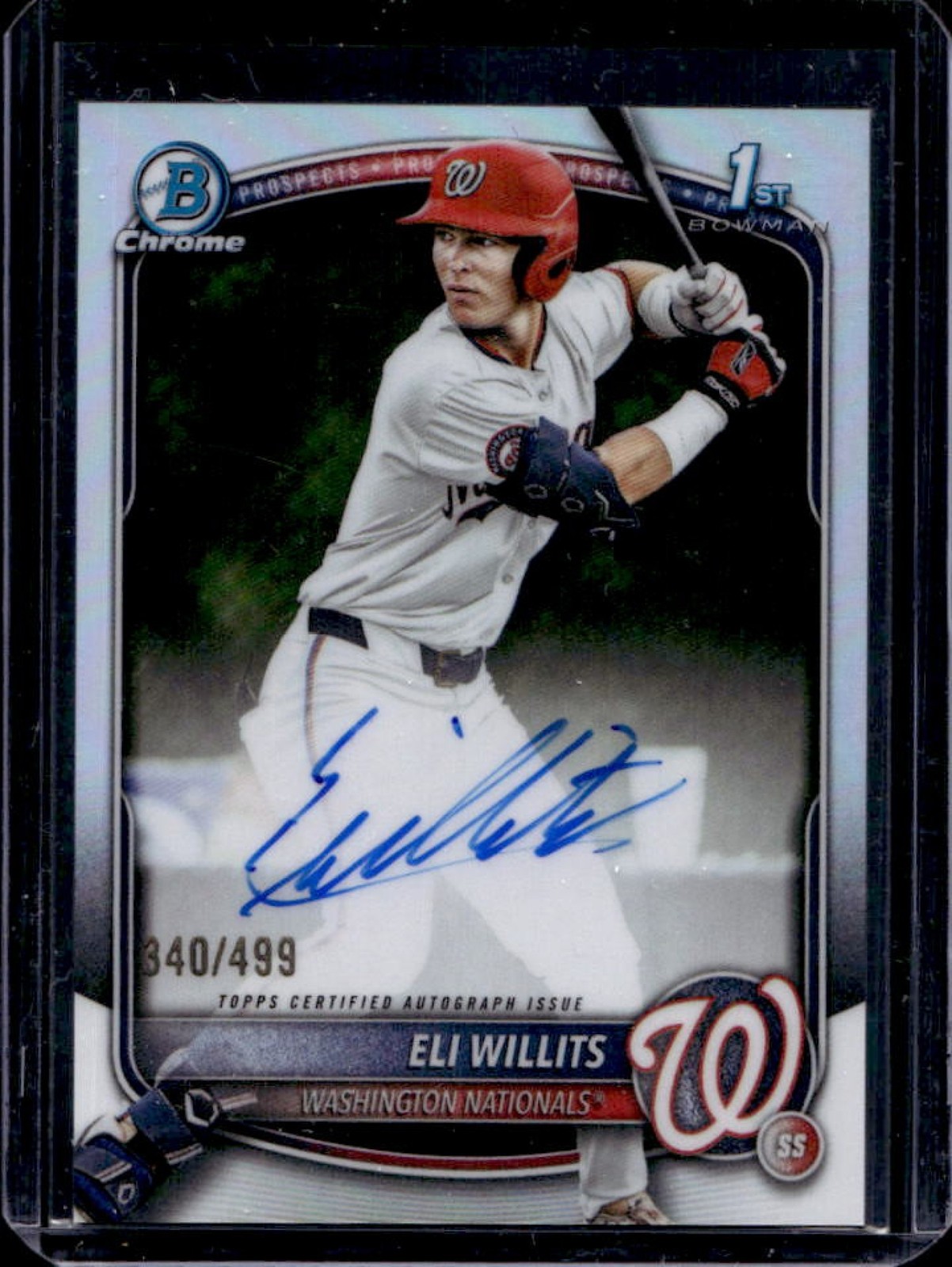 2025 Bowman Draft Eli Willits Chrome Auto Refractor 1st #/499 Nationals