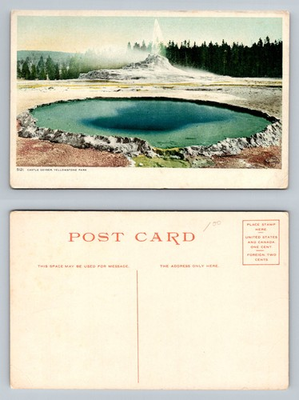 #ad Yellowstone National Park WY Wyoming Castle Geyser Hot Spring Vintage Postcard $7.99