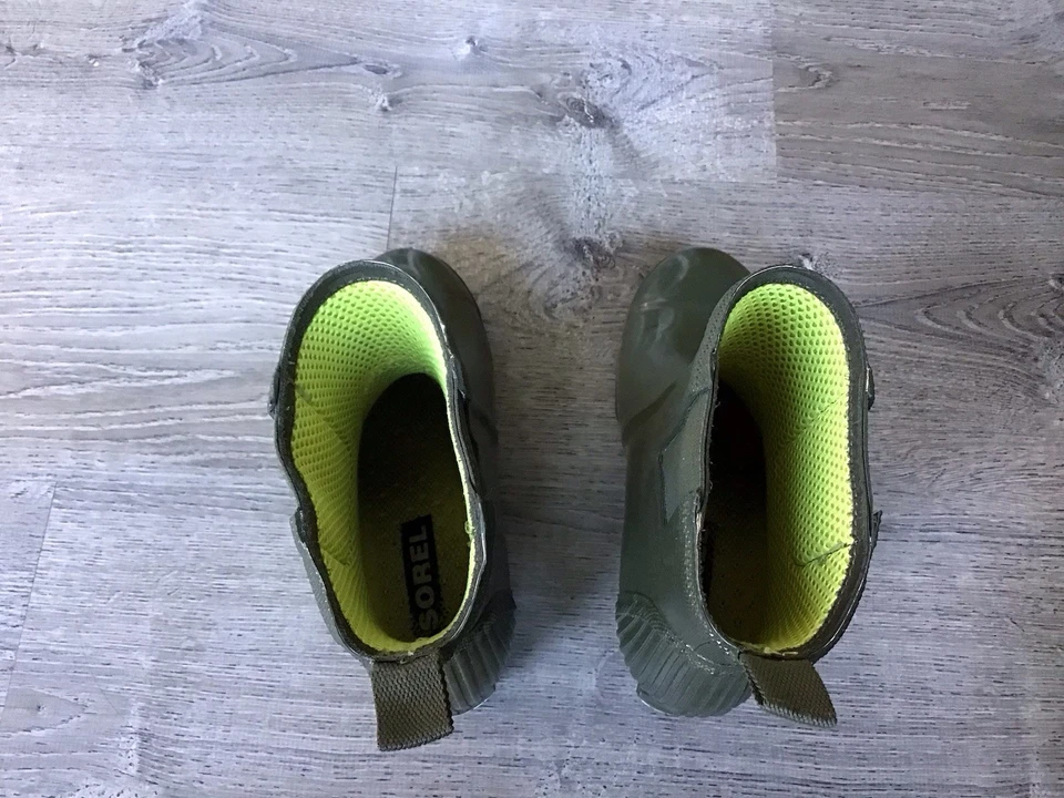 Sorel Botas Joan Rain Wedge Chelsea Botín al Tobillo Goma Mujer Talla 8 Verde Foto 4 de 4