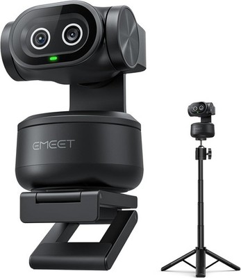 EMEET PIXY Dual-Kamera KI Webcam 4K mit Stativ, AI-Tracking, PDAF & AI-Autofokus