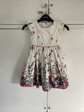 Monsoon Baby Beautiful Dress Age 12-18 Months White Floral Excellent Condition!
