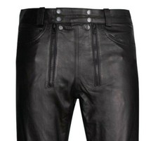 LEDERHOSE schwarz Zimmermannshose neu  leather trousers pants carpenter style  