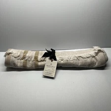 Hearth Hand Magnolia 20"x90" Offset Plaid Woven Table Runner Light Tan/Blush