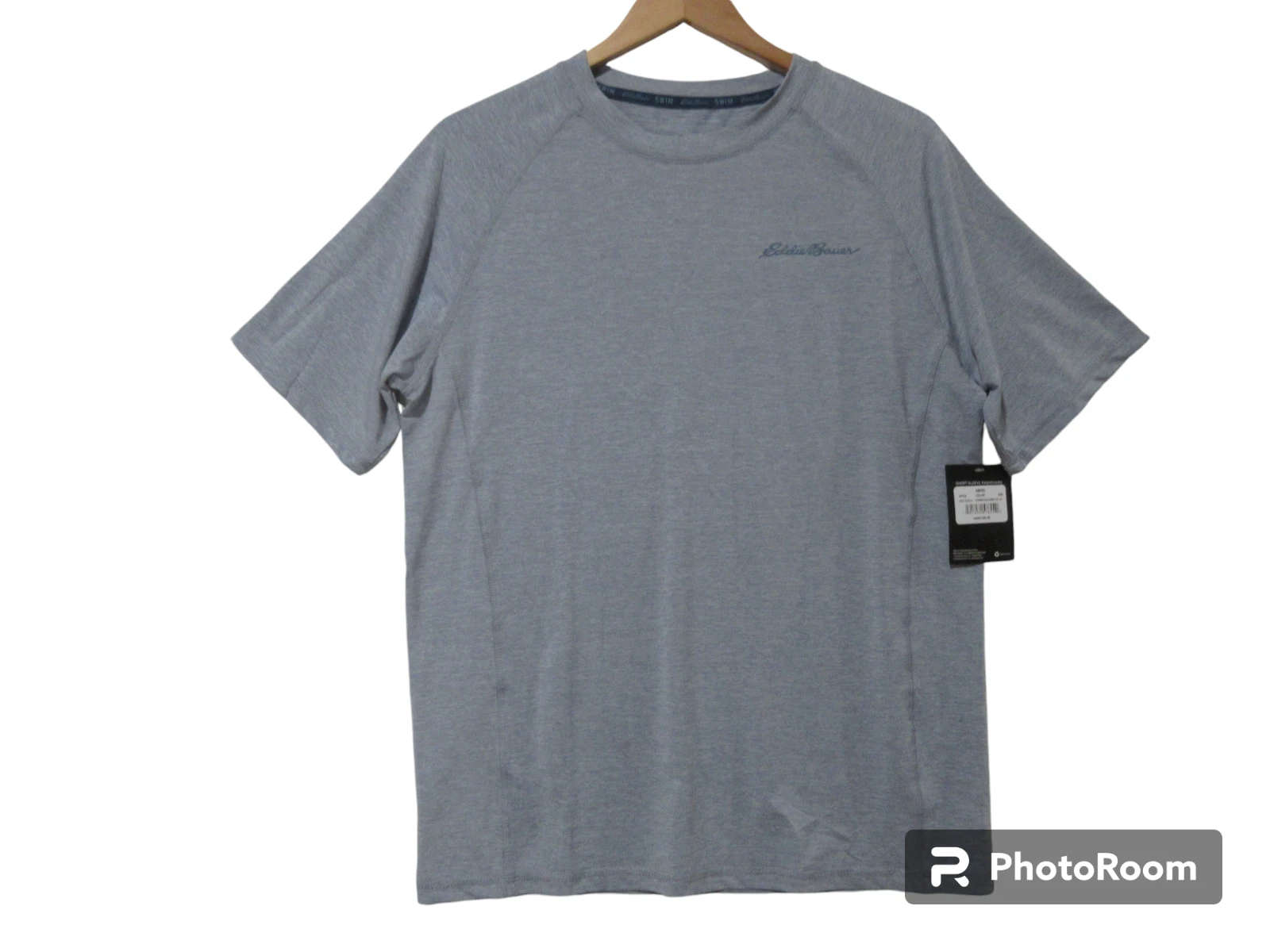 NWT Sz M Eddie Bauer SWIM UPF40 Marble Blue T Shirt Mens Poly QUICK DRY S/S Top
