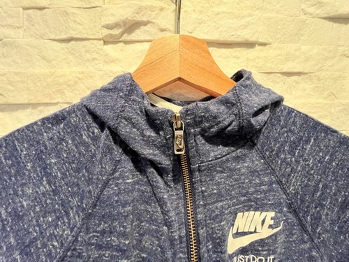 EUC Little Girl's NIKE Just Do It Full Zip Activewear Jacket Heathered Blue M - Picture 5 of 6