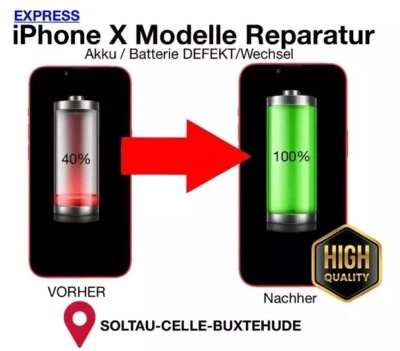 APPLE iPhone X Reparatur Akku Batterie Laden 11 12 13 14 15 16 Pro Max Plus Mini Handy