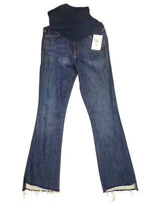 Mother Insider Crop Step Ankle Fray Maternity Jeans Size - 27 NEW NWT