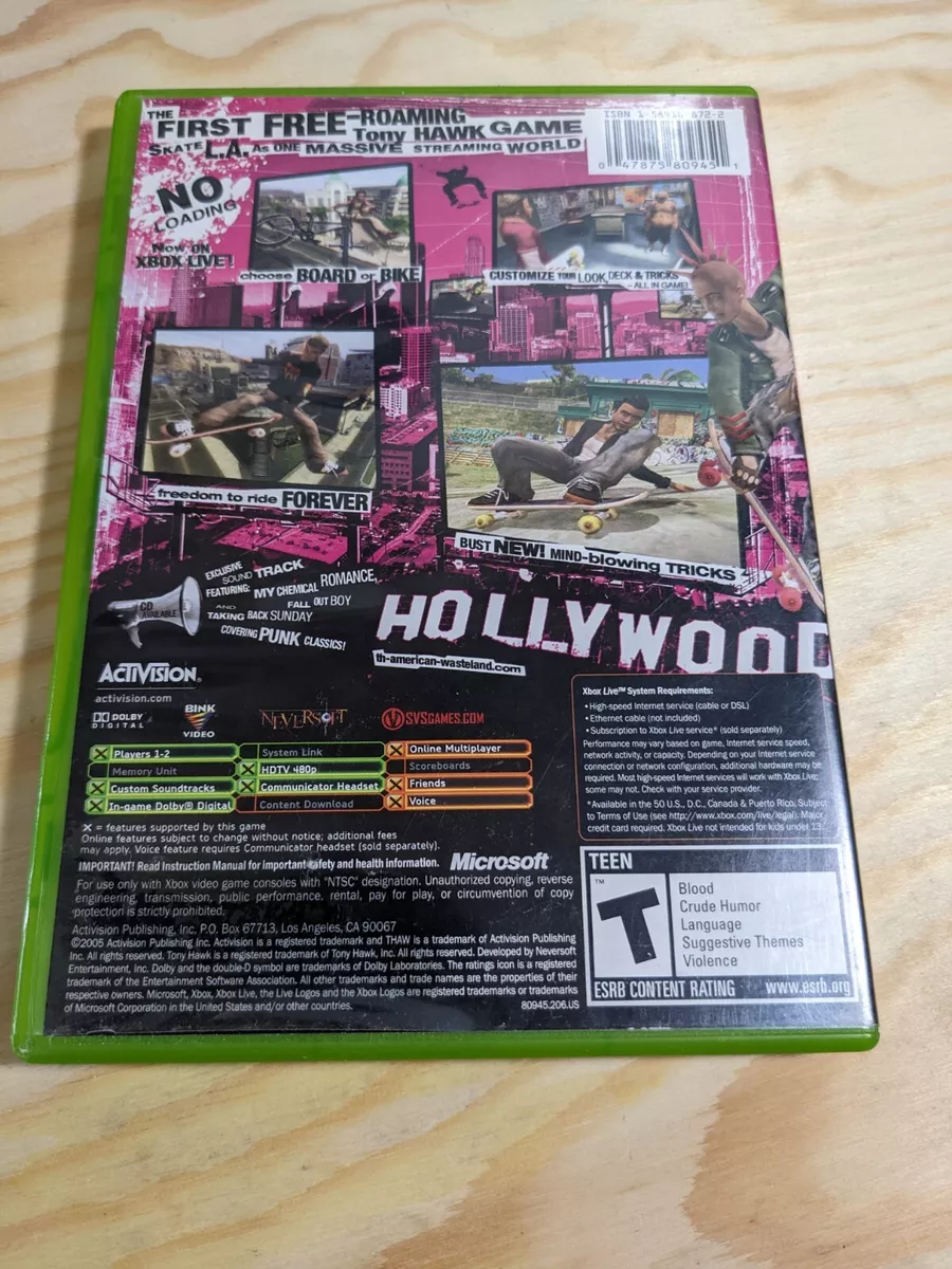 Tony Hawk's American Wasteland (Microsoft Xbox, 2005) Complete