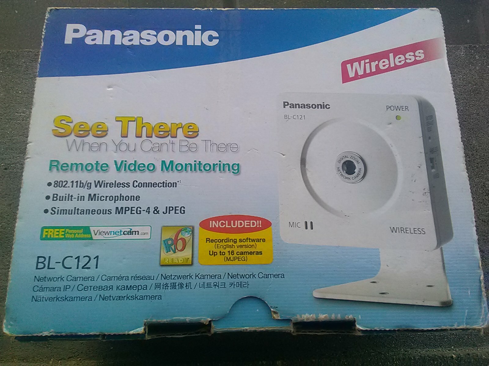 Caméra IP Panasonic BL-C121 sans-fil avec détecteur de mouvements intégré