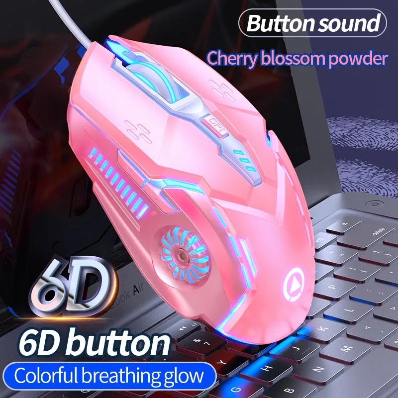 Ergonomic Wired Gaming Mouse with RGB LED Backlit 3200 DPI 6-Button Mute Design USB M G5