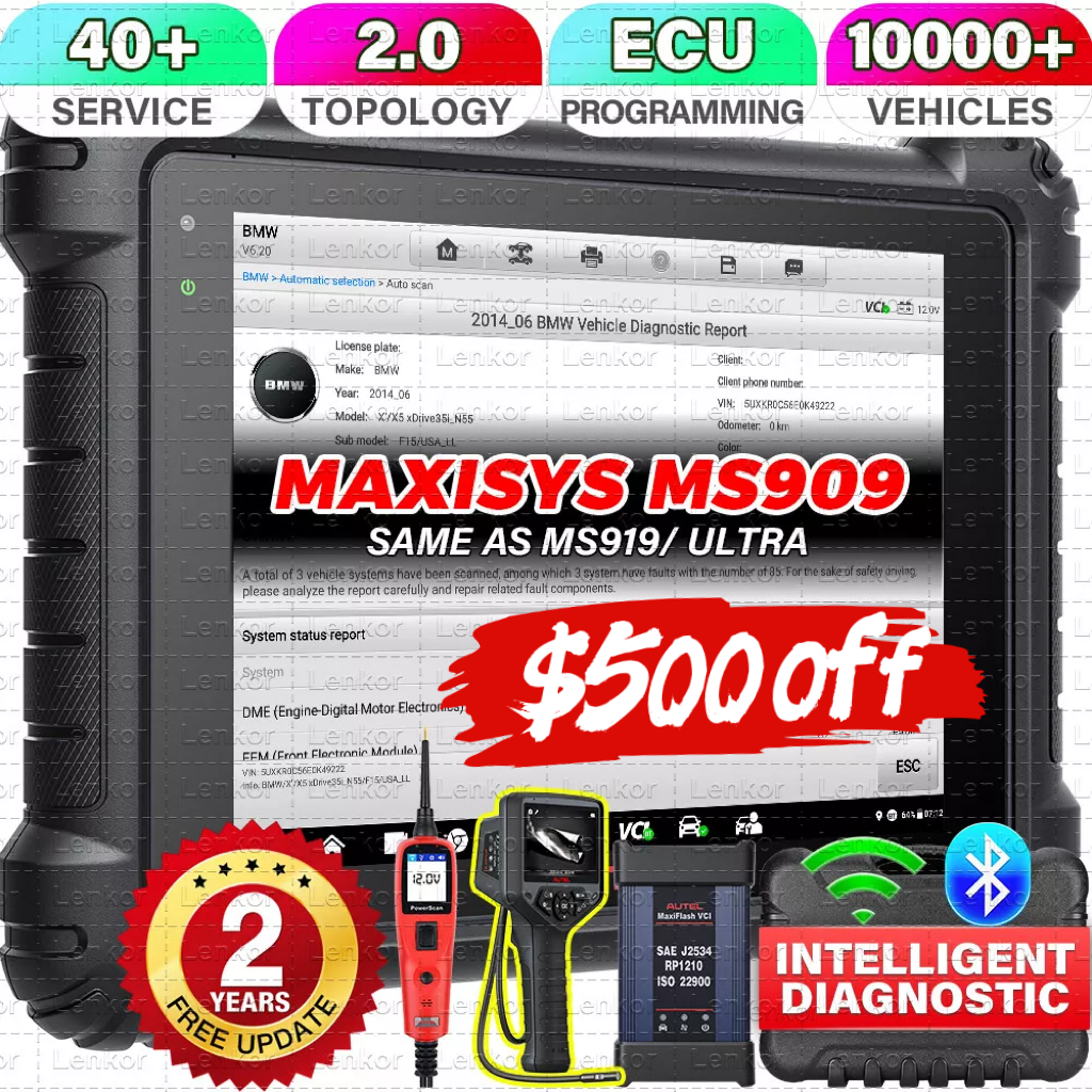 Autel MaxiSys MS909 Diagnostic Scanner 5-in-1 VCMI Online Programming & Coding-image