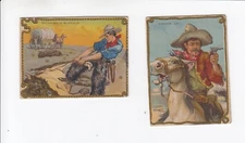 Ganong's  "Rodeo"  Bars Cards Hands Up / Skinning Buffalo
