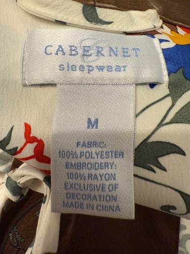 Cabernet Sleepwear Kimono Robe Embroidered Beaded Belted Size M Unique - Picture 15 of 15