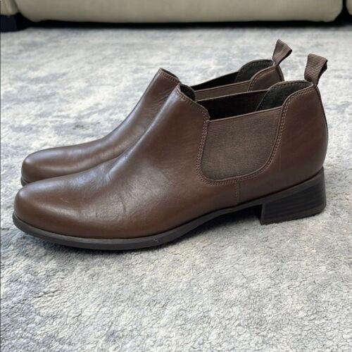 New Munro Bedford Leather Bootie Chelsea Brown Comfort Office Travel Sz 8N - Picture 3 of 15