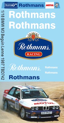 1/18 fehlende Decals für BMW M3 Begin Lenne LER TOUR DE CORSE 1987 TBD742