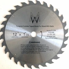 12" Inch 28 Tooth Carbide Circular Saw Blade for WOOD with Nails 