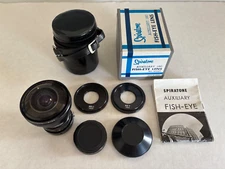 Spiratone Fish-Eye Auxiliary Lens adapters, manual, caps, case & box Nikon Japan