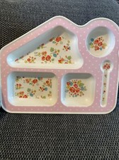 Cath Kidston Melamina Dzieci Sekcja Talerz obiadowy Różowa Polka Kropki Kwiaty